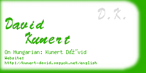 david kunert business card